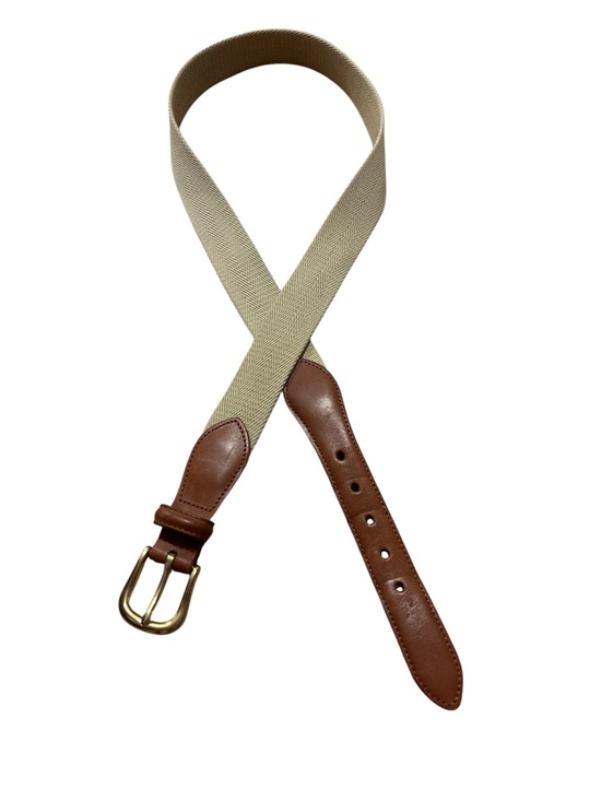 Coach Other - vintage Coach natural linen belt with brown leather tabs and a brass buckle